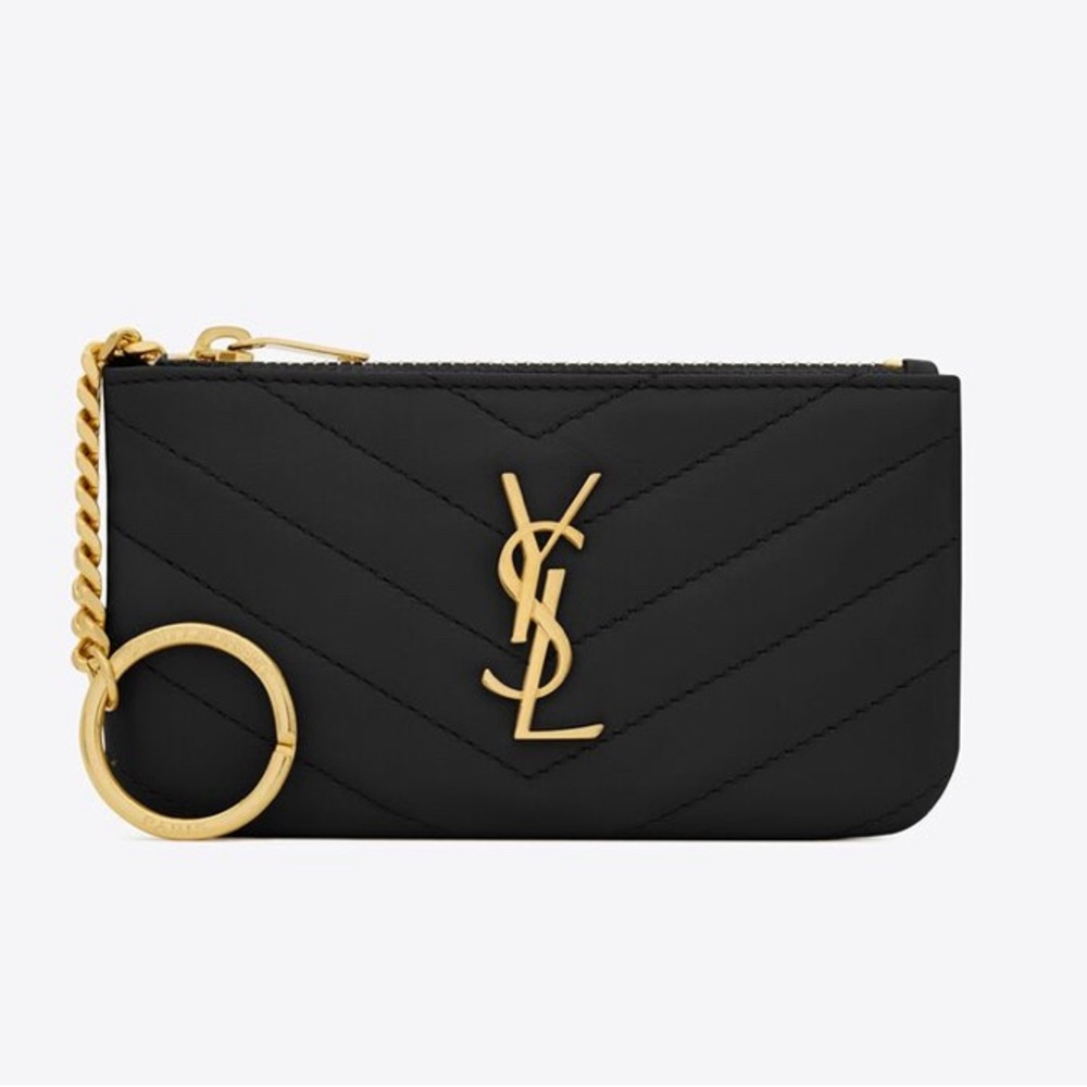 YSL Monogram Quilted Leather Key Pouch